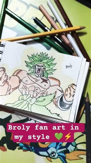 Legendary Super Saiyan Broly Drawing! 💚#shorts