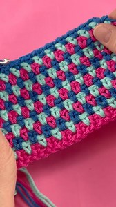 Crochet Moss Stitch 🩷🩵💙 Easy, pretty, and full of color! #fiberflux | Fiber Flux