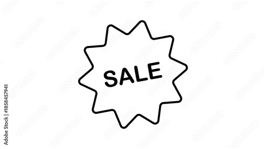 Tag Sale line icon. markets and mobile applications, sticker for printed products. Advertising sign, promo offer, e-commerce concept. animation video. 4K