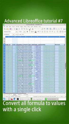 Libreoffice trick to convert all formulas to values in a single click #libreoffice #exceltricks