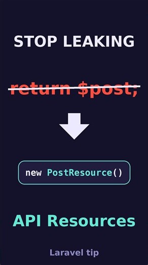 Laravel API Resources: Stop Returning Raw Models #shorts