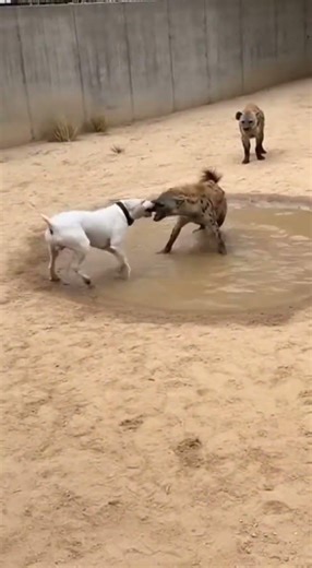 Dogo Argentino vs Hyena: The Ultimate Showdown! 😱🐕 #animals #hyena #fighting #wildlife #dog
