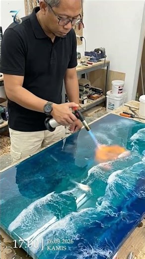 Ocean Wave Resin Effect Coastal Flow