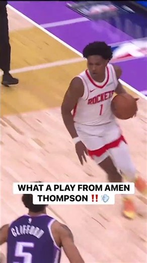 Amen Thompson SPINS one defender to the floor and then POSTERIZES another with the two-hand slam! 😤
