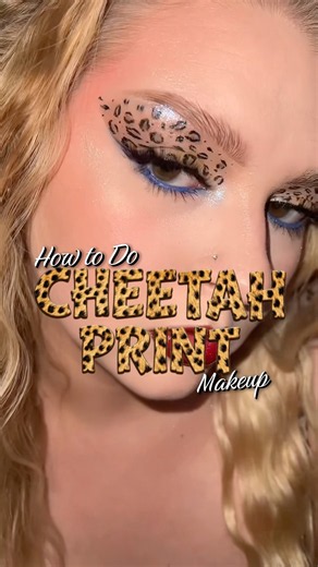 Cheetah Print Makeup Tutorial 🐆💙✨ #Shorts