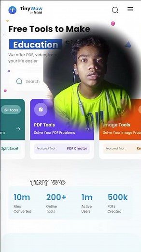 Tiny wow : Pdf Tools , Ai Writing, Video Editing For Free 🆓 #ai #tools