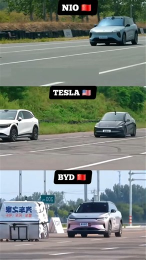 Teslavs BYD vs NIO vs |Hidden Vehicle AEB Test!
