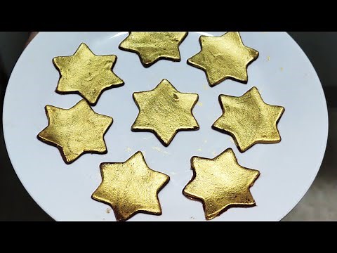 Quick and Easy Fondant Star for cake decoration | How to make golden star | Sugar paste star |