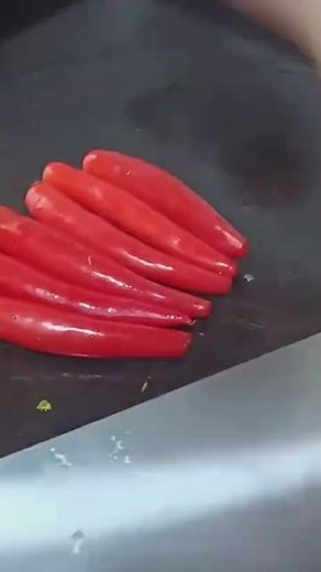 Tips for cutting red chilies which are usually used as a garnish for restaurant dishes