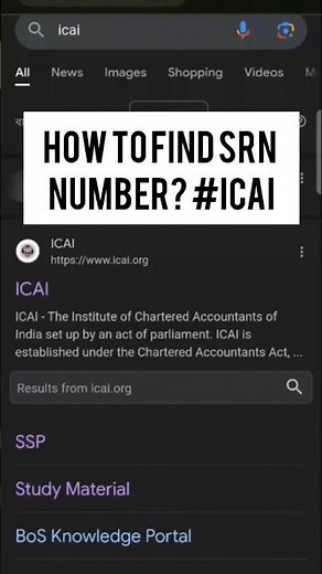 How to find SRN in ICAI portal? | what is SRN no? #icai #shorts #caaspirants