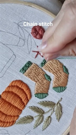 Chain stitch cozy socks embroidery🧦 #embroidery #tutorial #diy #handmade #art #craft #stitch