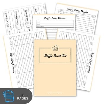Event Raffle Ticket Planner | 8 Page Fundraiser Bundle