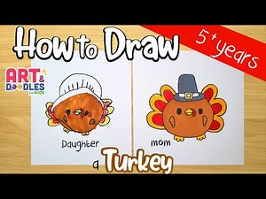 How to draw a EASY TURKEY | Art and doodles for kids
