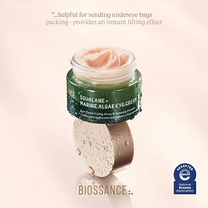 Say goodbye to wrinkles and hello to brighter, firmer, lifted skin this Spring. 👋 Discover the secret 🗝 to vibrant, youthful eyes with Biossance's Award-Winning Marine Algae Eye Cream.💚 | BIOSSANCE