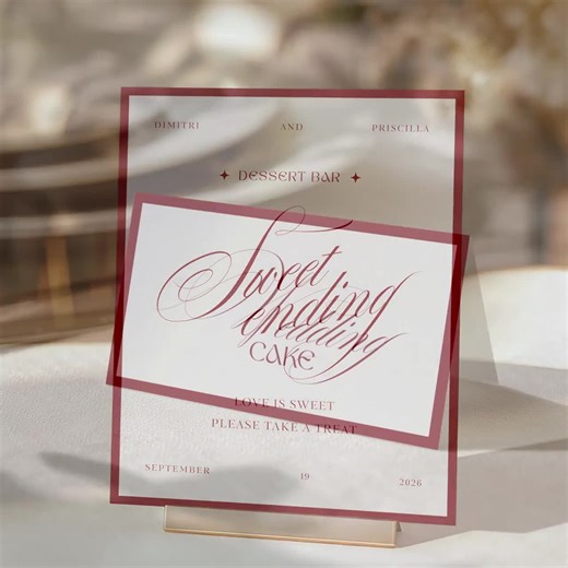 Red and White Wedding Dessert Table Sign & Labels • Canva Template • Modern, Minimalist, Elegant Signage - Etsy