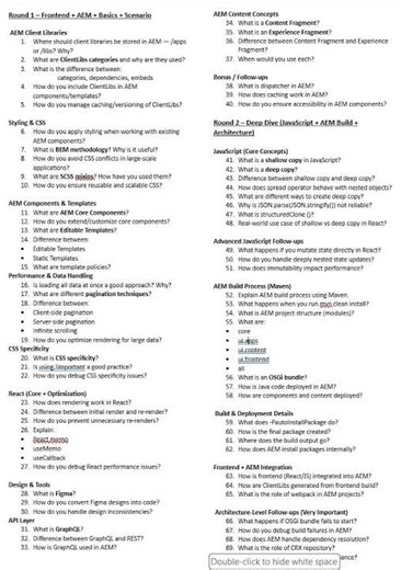 Deloitte Interview questions | AEM Frontend Javascript Real questions