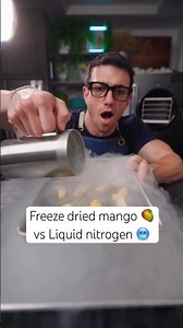 SKETCHY 🪦 Freeze dried mango 🥭 vs Liquid Nitrogen 🥶 #mango #mustard #freezedried #candy #Asmrfood