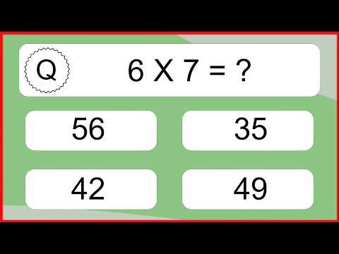 20 Multiplication Quiz Exercises for Kids