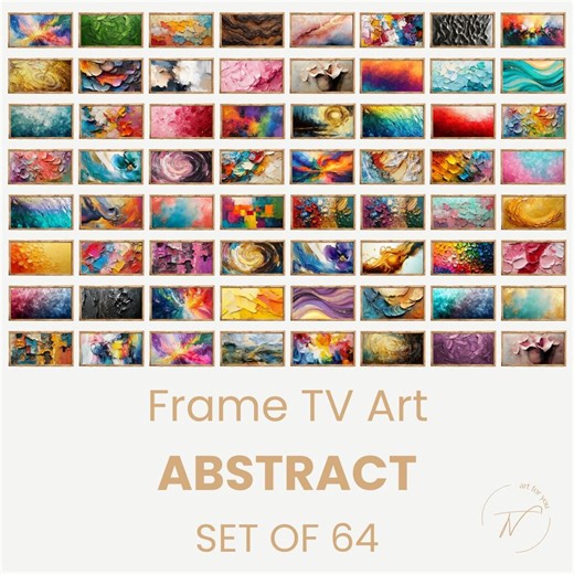 Abstract Frame TV Art Set of 64 | Digital Art for Samsung the Frame TV | Modern Abstract JPG Wall Art Download | Abstract Tv Wall Decor - Etsy