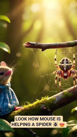 Mouse Helping a Spider Like a Human! 🕷#shorts #ai