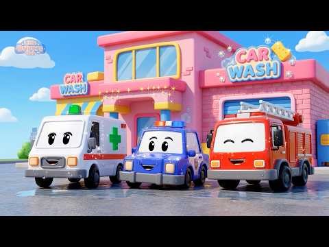 Car Wash Song 🚓🚒🚑 Wash the Dirty Rescue Cars! 3D Nursery Rhymes & Kids Songs