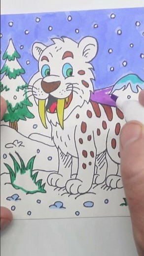 Watch me Bring this Sabertooth Tiger to life! ❄️🦣 | Hand Drawn Commentary