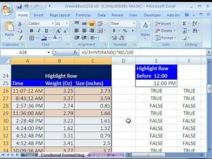 Highline Excel Class 21: Conditional Formatting 12 Examples