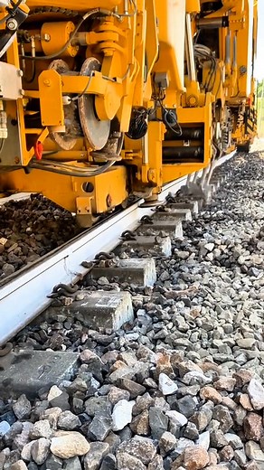 Note that even the track sleeper is being displaced by the packing machine. #fblifestyle #pritepraveen #train #machine #railway #railroad #rails #packing #plassertheurer | Prite Praveen