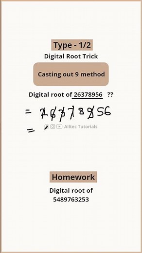 How to find digital root of a number in 5 seconds ? #youtubeshorts #digitalroot #mathstricks