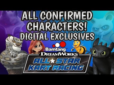 DreamWorks All-Star Kart Racing - ALL Confirmed Characters! Digital Exclusives, DLC, New Trailer!?