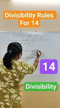 Divisibility Rules For 14 | Divisibility Test For 14 | #shots #divisibilityrules #maths #education
