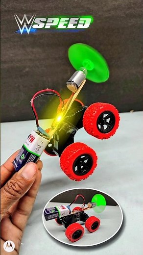 Dc motor car 😊 #new #experiment