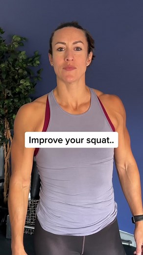 Want to improve your squat? Do wall therapy - face the wall with toes touching the wall, hands extended overhead. Can’t do it with your toes touching? That’s ok - take a step back. Working on depth? Squat to a bench/box to improve range of motion over time. Questions? Ask me here 👇🏽 #fitness #fitnessmotivation #fitnessgoals #fitnesstips #squat #fyp #functionalfitness #mobility #fittok #tikfit