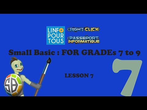Small Basic Lesson 7 for Grades 7 to 9