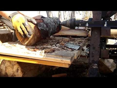 HomeMade unicorn log splitter in action - 1080p