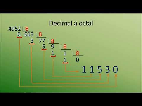 Pasar de decimal a octal sin calculadora