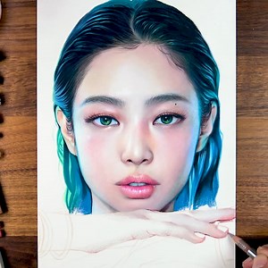 Colored pencils drawing of 'Jennie', from K-pop group BLACKPINK(블랙핑크). ○ Youtube - https://www.youtube.com/@drawholic | 드로우홀릭 drawholic
