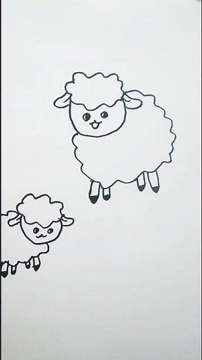 Easy sheep 🐑 drawing| how to draw a sheep step by step tutorial