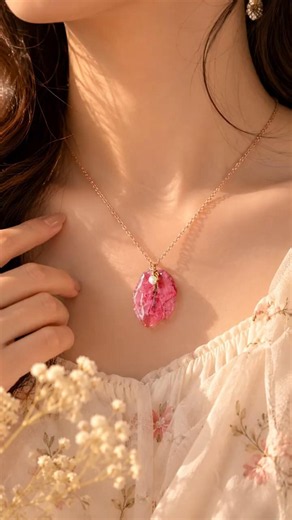 DIY Real Flower Resin Pendant Necklace 🌸✨ | Handmade Jewelry #shorts