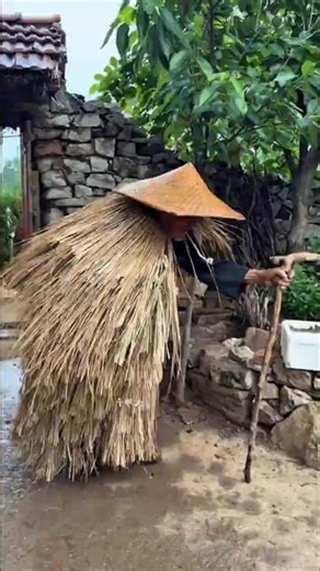 This Traditional Raincoat Is Made From Dry Grass #farming