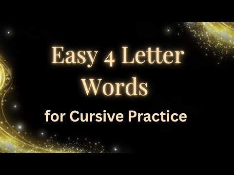 Part 1 ✨Easy 4 Letter Words for Cursive Practice for Beginners ✍️💯