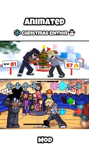 FNF 67 & 61 Vs Animated Version ! - #shorts #fnf