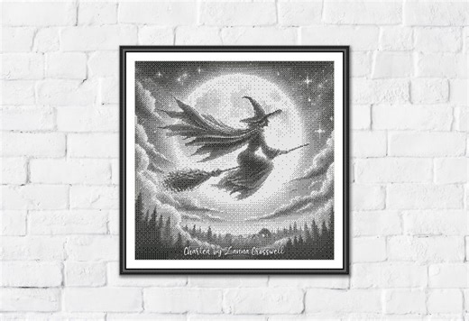 Midnight Flight - Minimalist Monochrome One Color Counted Cross Stitch Pattern. Downloadable PDF Pattern Keeper & Markup R-XP Tested. - Etsy