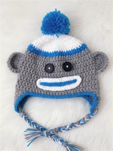 Handmade Crochet Sock Monkey hat. #crochet #monkey #art #handmade #followforfollow