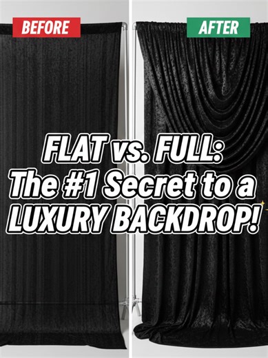 Stop making your event backdrops look flat and cheap! 🙅‍♀️ This is the number one secret to transforming any basic fabric into a lush, luxury statement. It's all about that fullness and depth! ✨ If you want your DIYs to look professional, this simple trick is a game-changer. #EventDesign #DIYDecor #BackdropHack #PartyPlanner #DecoratorTips