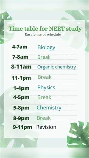 best time table for neet aspirants right now follow this and change your life #neet2026preparation