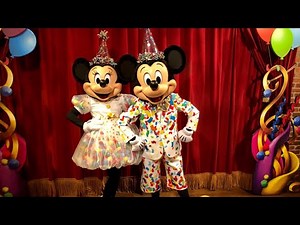 Meeting Mickey and Minnie in their Celebration outfits!