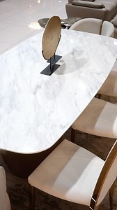 3.1K views · 22 reactions | The Vittoria Gold Dining Table adds a touch of sophistication to any home with its matt gold base and sleek e-marble top. Designed to make a statement, it pairs perfectly with the matching coffee table, console, and side table for a cohesive look. Vittoria Dining Table Gold E-Marble R 22,999 Shop online www.essopshome.co.za #EssopsHome #Furniture #HomeDecor #InteriorDecor | Essops Home | Facebook