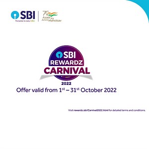 SBI Rewardz Carnival-2022 is here!! Earn upto 5X Rewardz Points on Usage of your SBI Debit Card for Online/ Offline purchase. Visit https://rewardz.sbi for T&C. #SBIRewardz #Discounts #SBI | State Bank of India