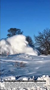 Powerful Snow Plow Train in Action – Clearing Massive Snow on Railway Tracks!.